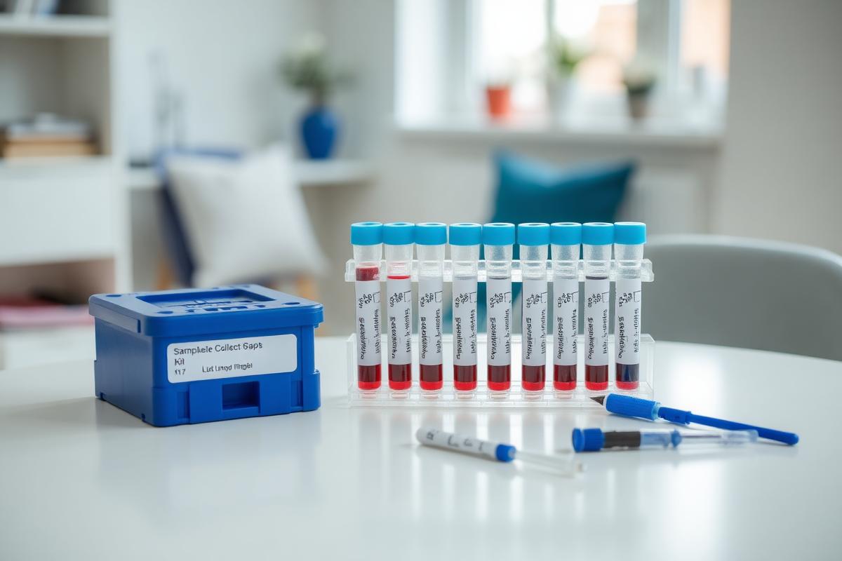 Tubos de muestra y kit de toma de muestras de laboratorio